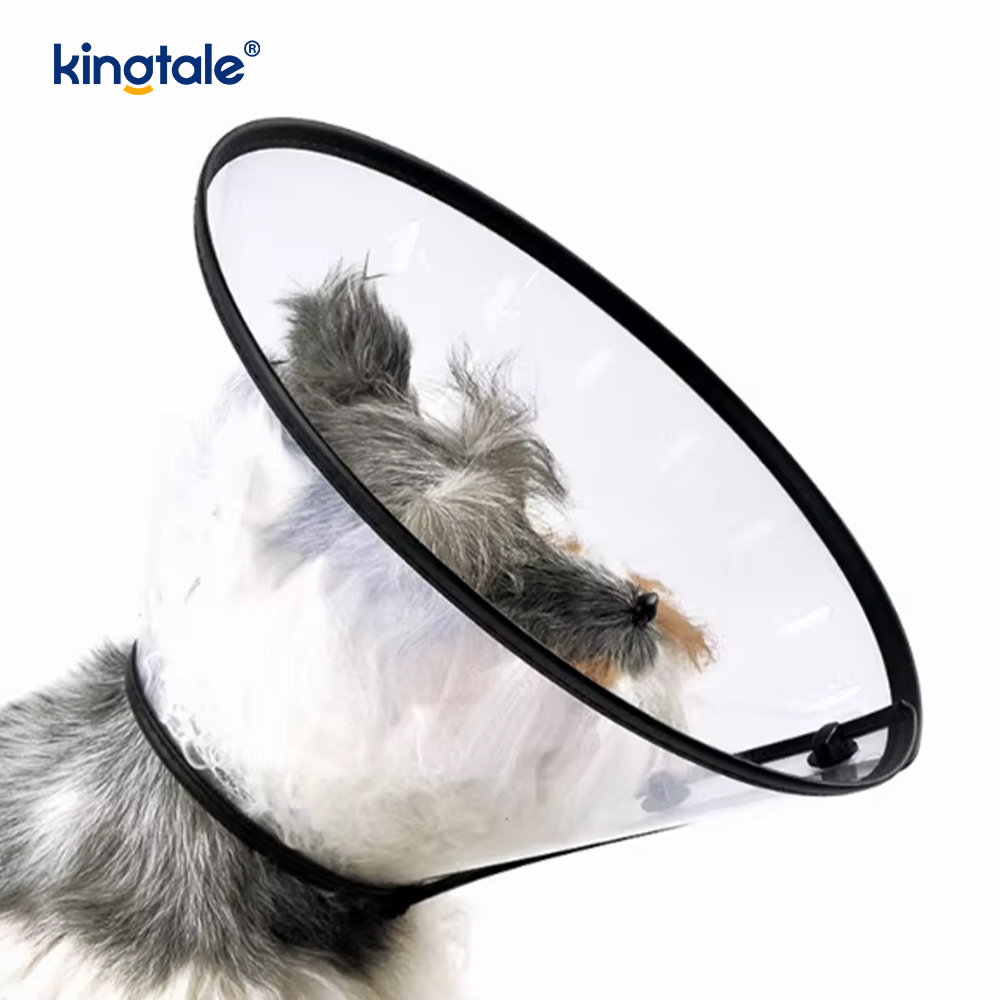 Kingtale nastaviteľný mäkký obojok na zotavenie domácich zvierat pre psov Mačky Udržateľný pevný plastový personalizovaný ochranný plastový kužeľ