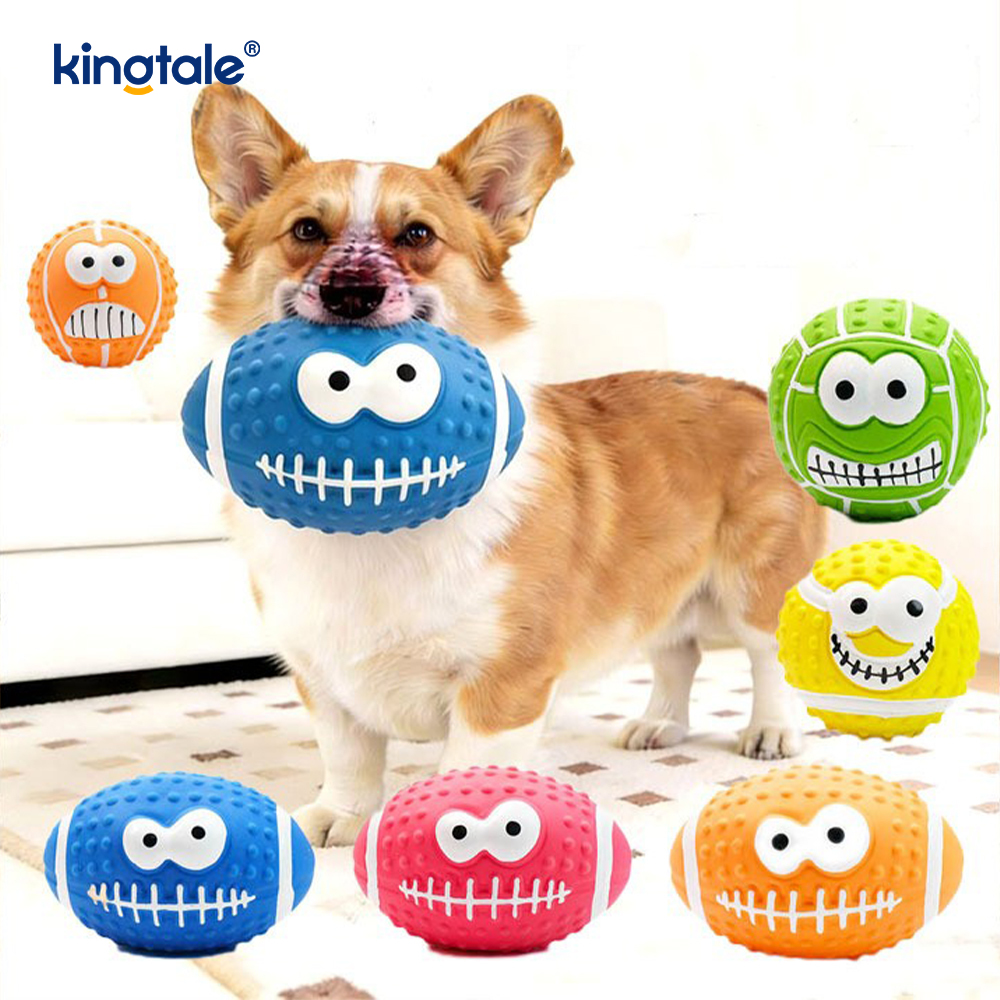 Latexová hračka pre domáce zvieratá, ktorá vytvára zvuk Smiley Face Ball v interiéri a exteriéri