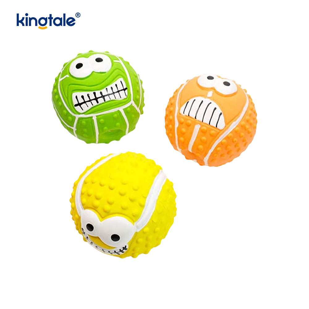 Latexová hračka pre domáce zvieratá, ktorá vytvára zvuk Smiley Face Ball v interiéri a exteriéri