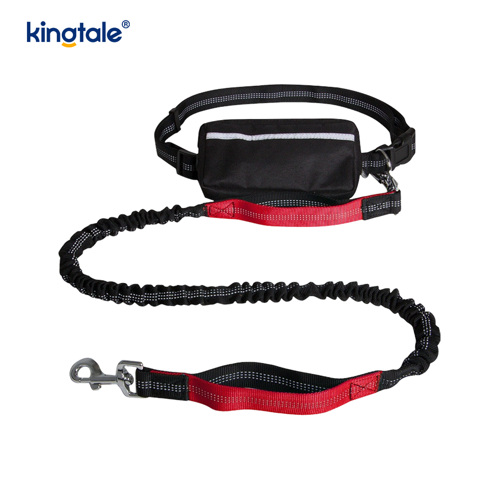 Reflexné elastické dvojité vodítko pre domáce zvieratá s vreckom na zips