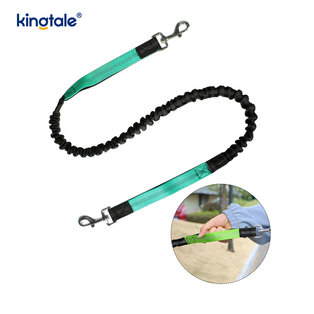 Reflexné elastické dvojité vodítko pre domáce zvieratá s vreckom na zips