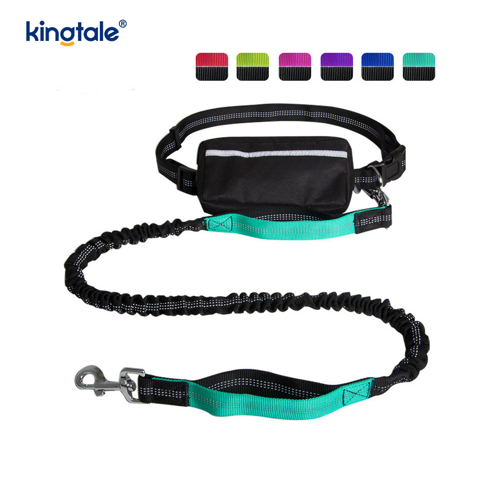 Reflexné elastické dvojité vodítko pre domáce zvieratá s vreckom na zips