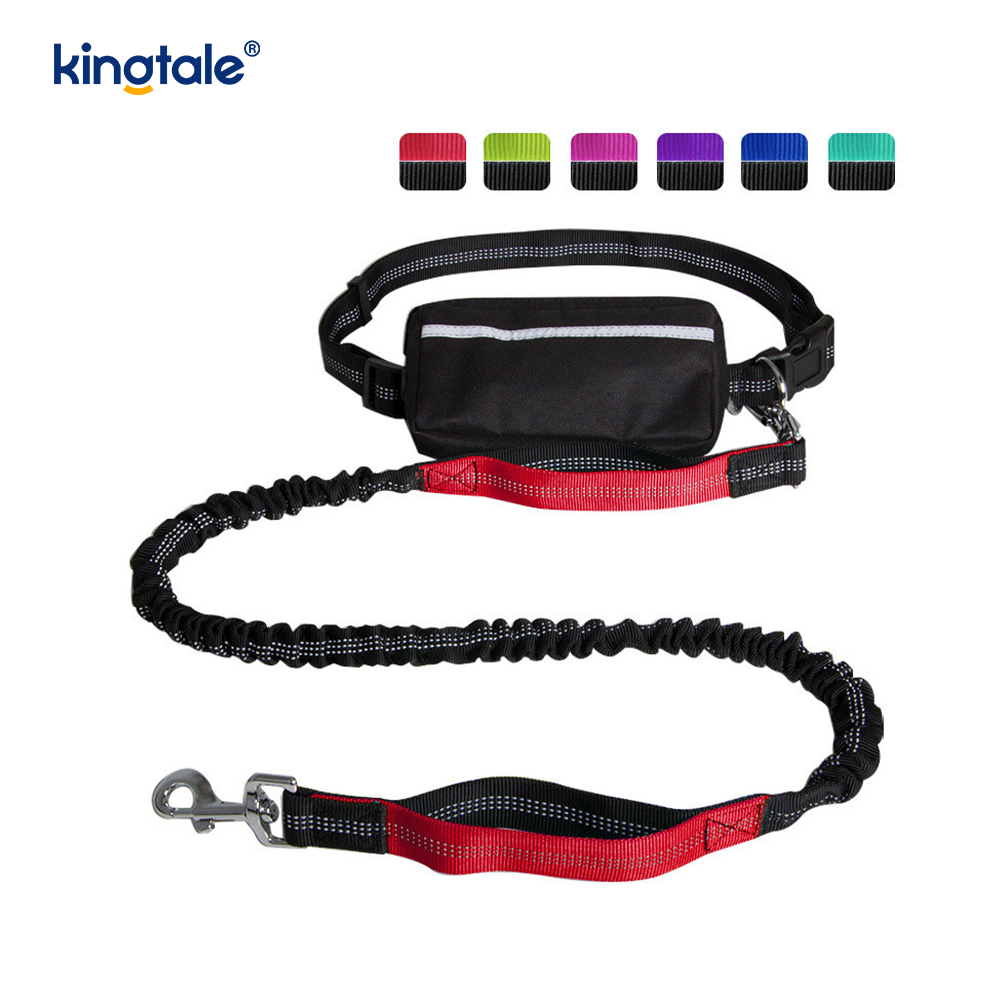 Reflexné elastické dvojité vodítko pre domáce zvieratá s vreckom na zips