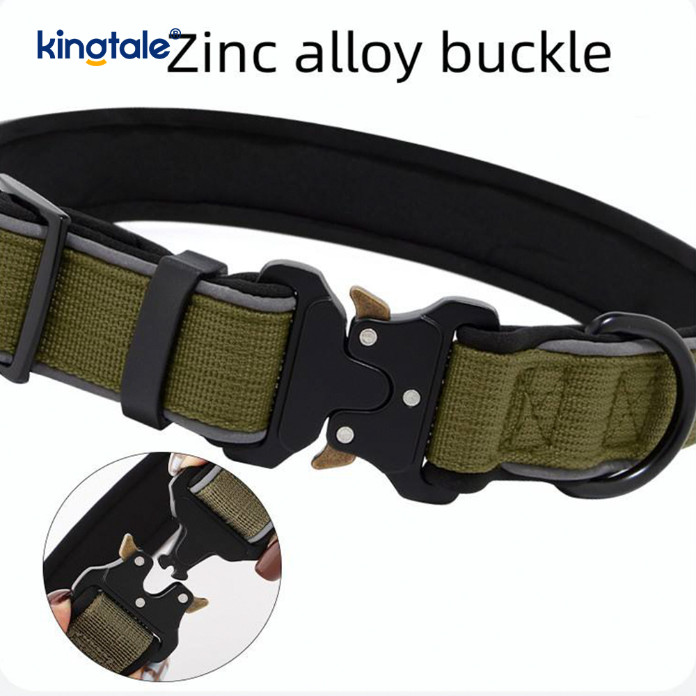 Ťažká nastaviteľná reflexná taktická spona na obojok pre psov M L